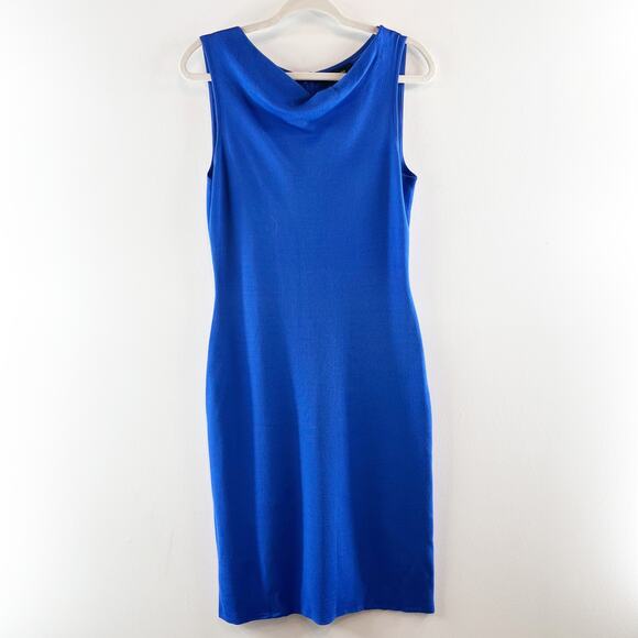 St. John Knee Length Sheath Dress and Matching Cardigan Sweater Blue Small / 2 - Picture 2 of 10